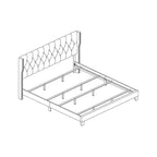 Comtemporary Upholstered Full Bed, White Faux Leather