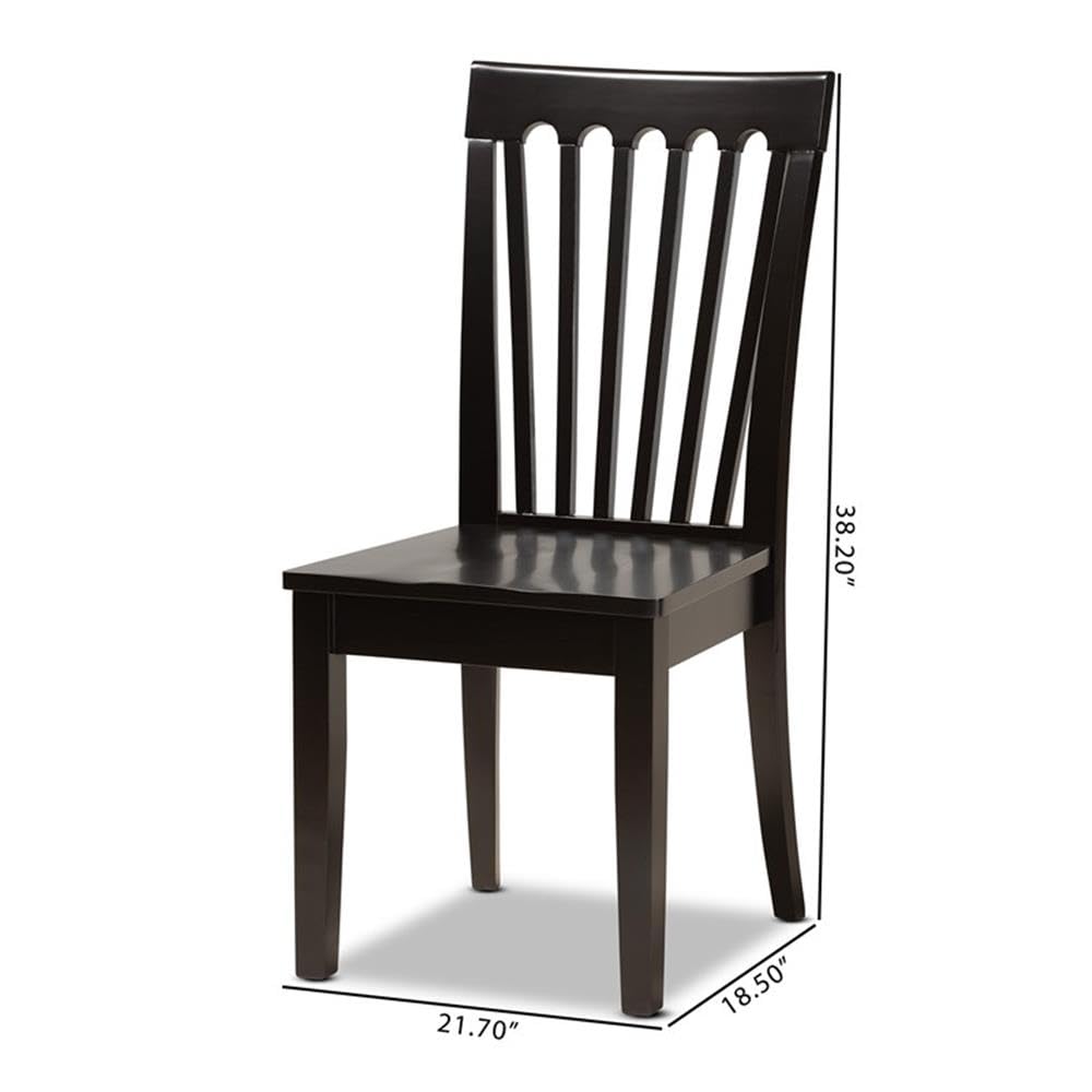 Baxton Studio Minette Modern and Contemporary Transitional Dark Brown Finished Wood 2-Piece Dining Chair Set
