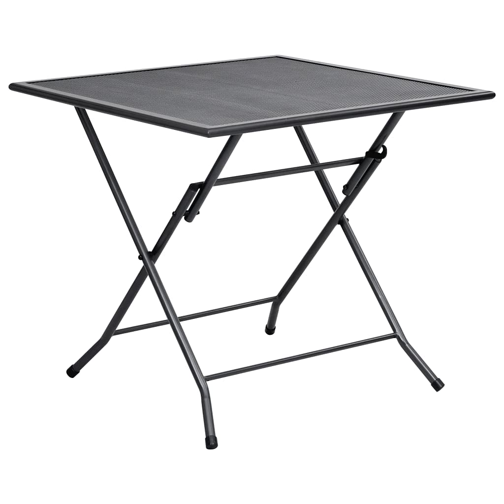vidaXL Patio Dining Set 5 Piece, Outdoor Dining Set for 4, Table and Chair for Garden Backyard, Dining Chair, Industrial Style, Steel Anthracite