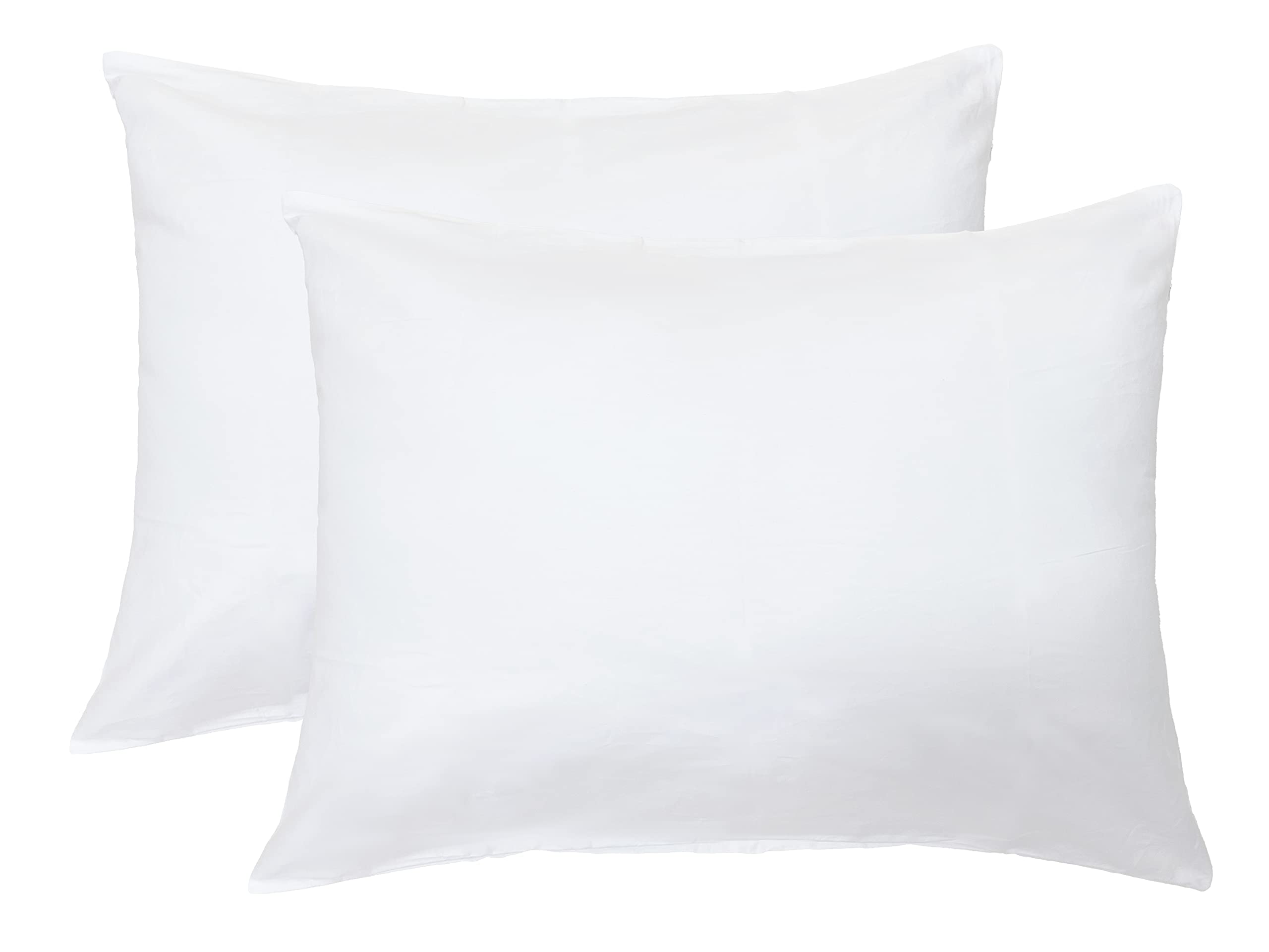 Imaylex Soft 100% Egyptian Cotton Zipper Pillow Case, Cozy And Lightweight Pillowcase, Set Of 2, White, Queen, 20' X 30'