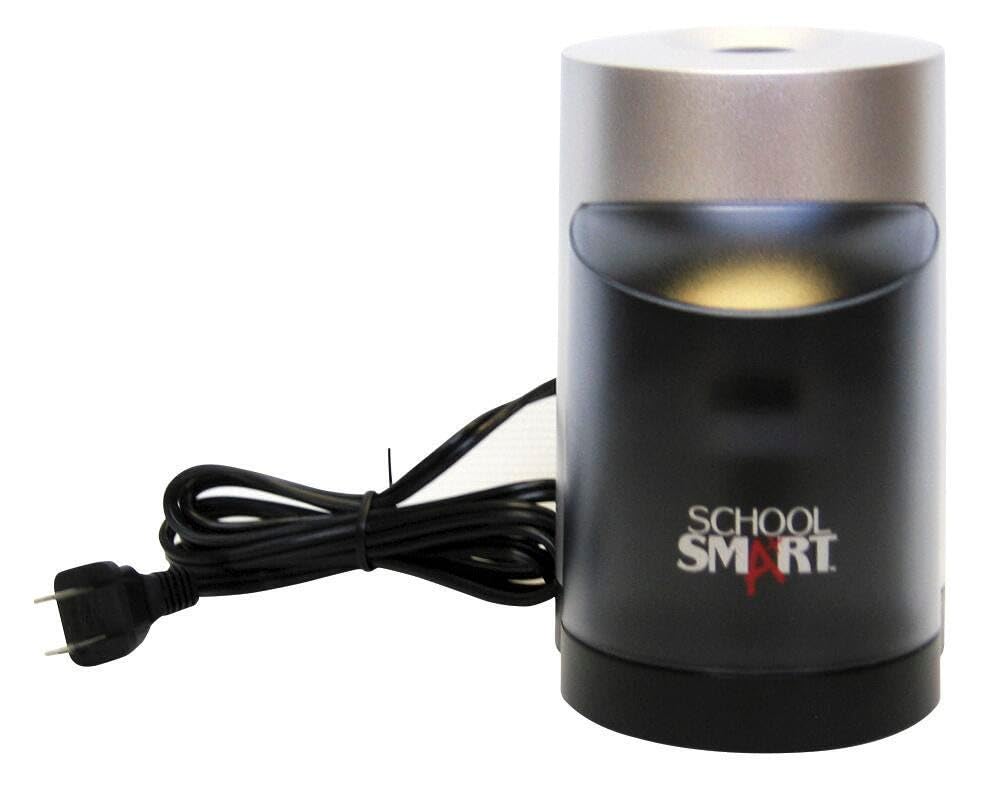 School Smart Vertical Electric Pencil Sharpener, For Classroom, Home, And Office Use, Black And Grey