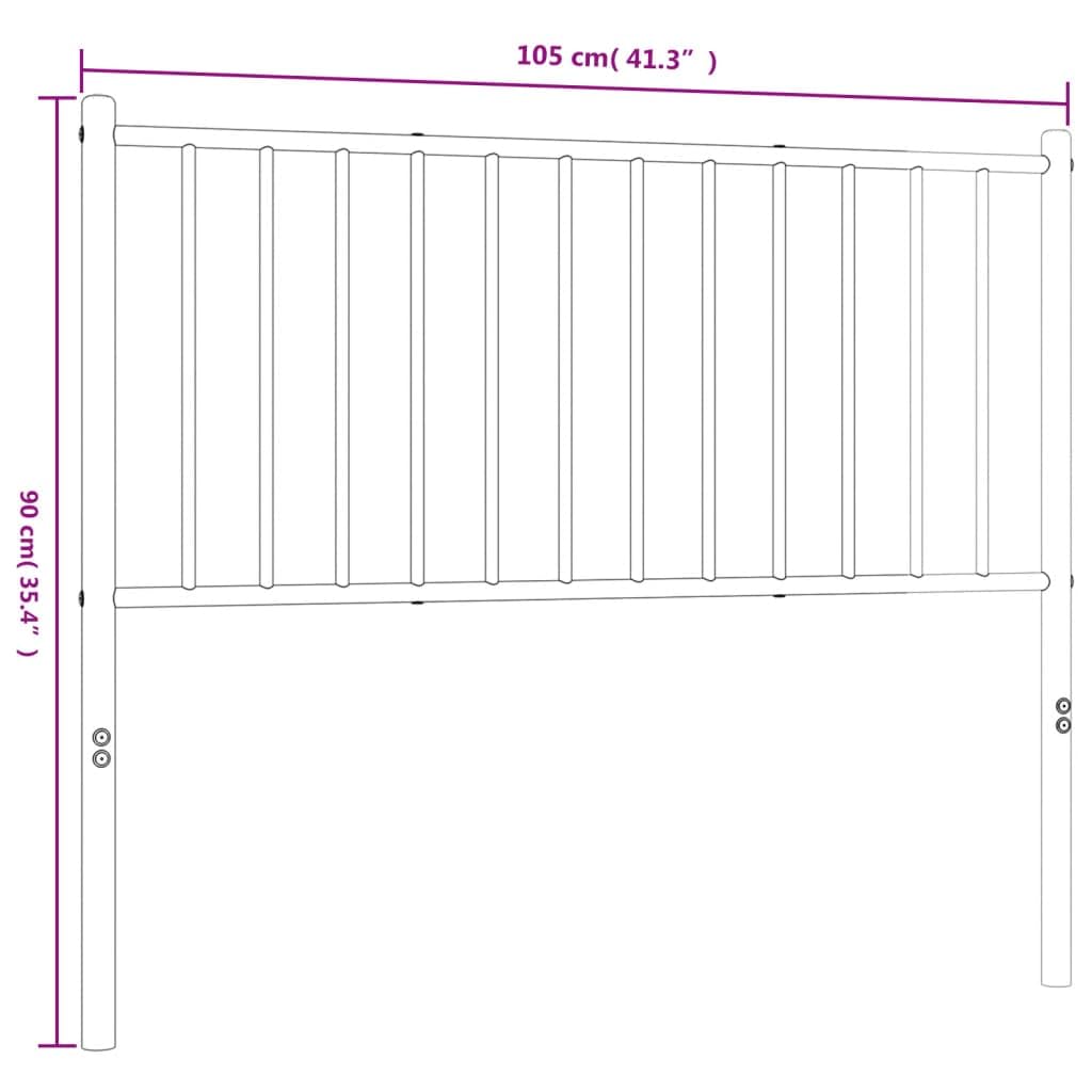 vidaXL Classic Design Black Metal Headboard - 70.9" Width, Powder-Coated Steel Construction, Suitable with Round Tube Beds, Adds Elegance to Bedroom Decor