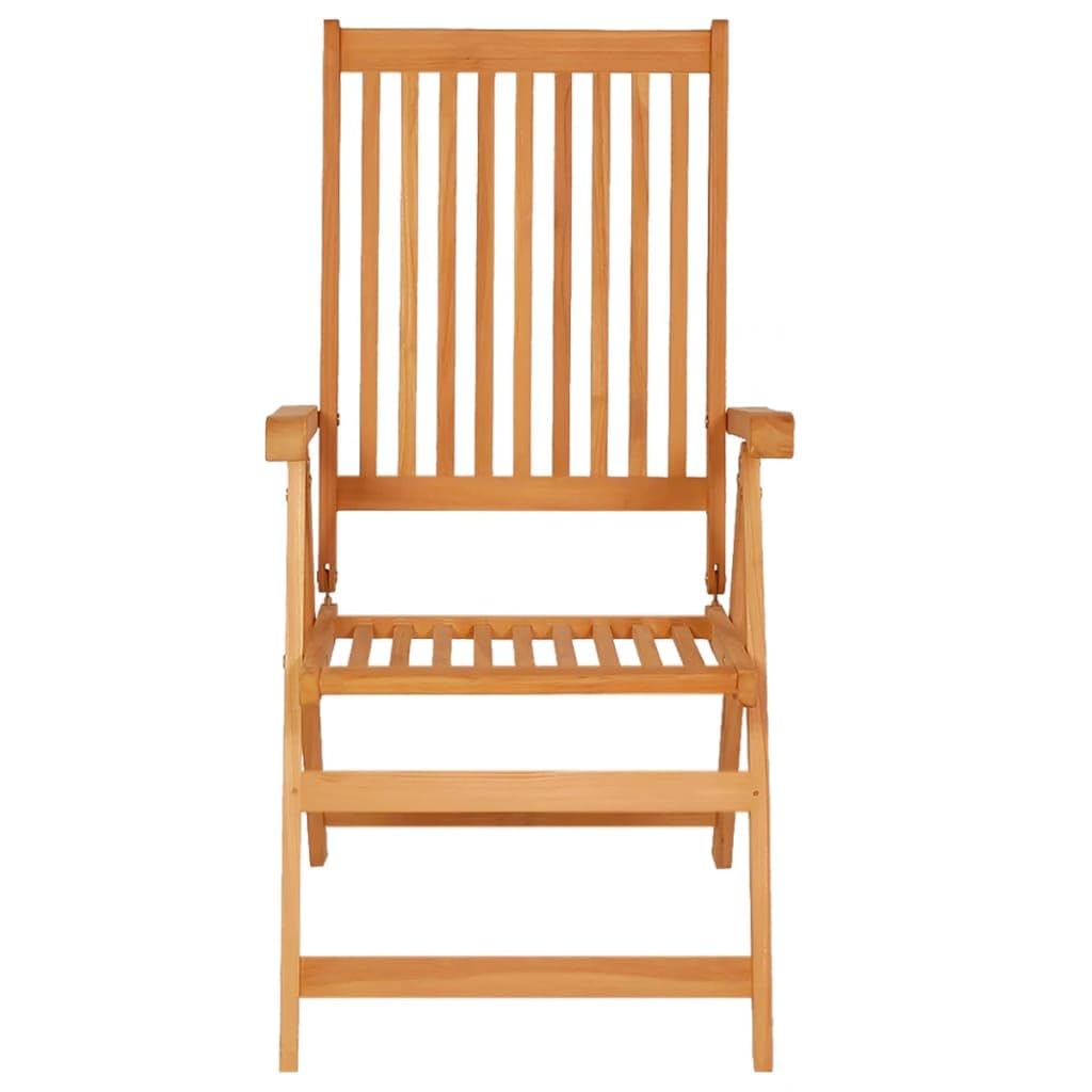 vidaXL 4 x Teak Wood Garden Chairs with Cushions Outdoor Dining Chairs Foldable Patio Dining Chairs Blue