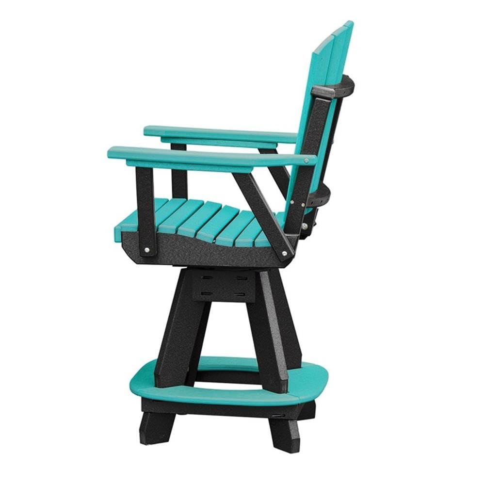 American Furniture Classics OS Home and Office Model 130-C-ARB Arm Aruba Blue on a Black Base Counter Height Swivel Dining Chair