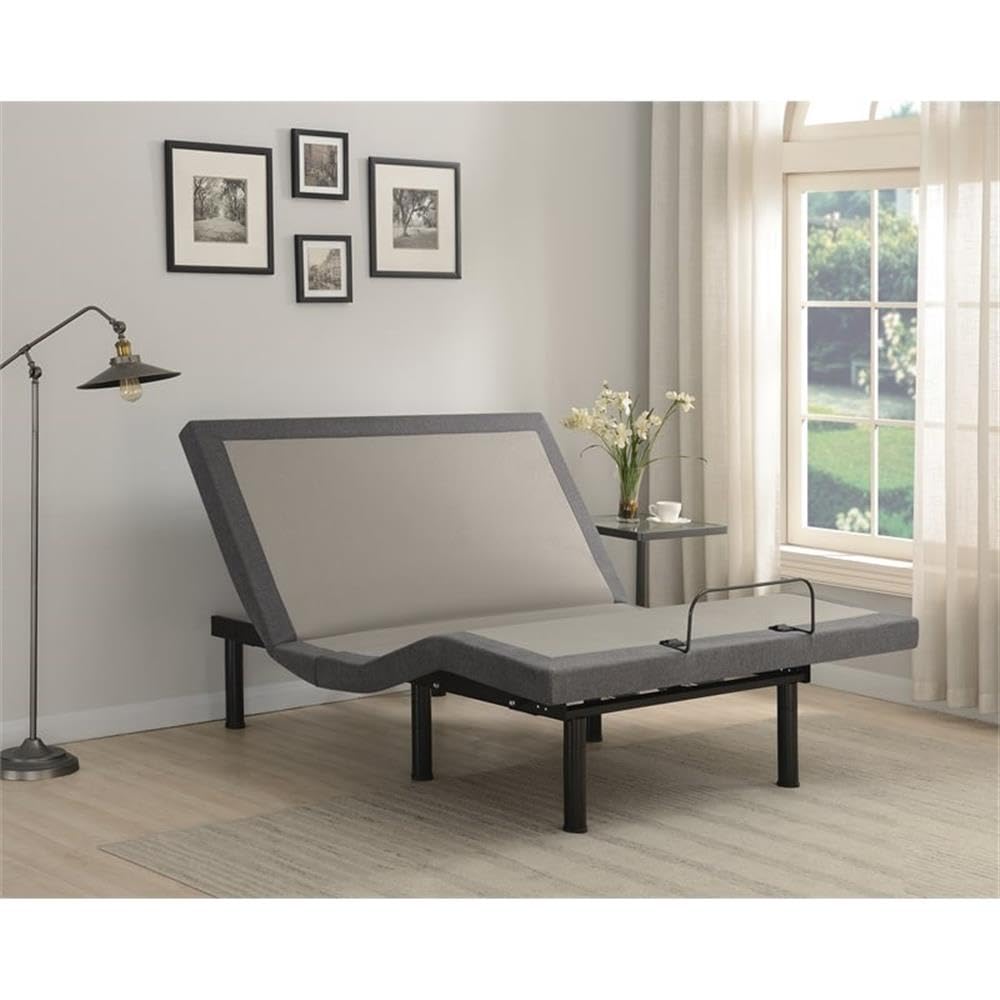 Coaster Home Furnishings Negan Full Adjustable Bed Base Grey and Black