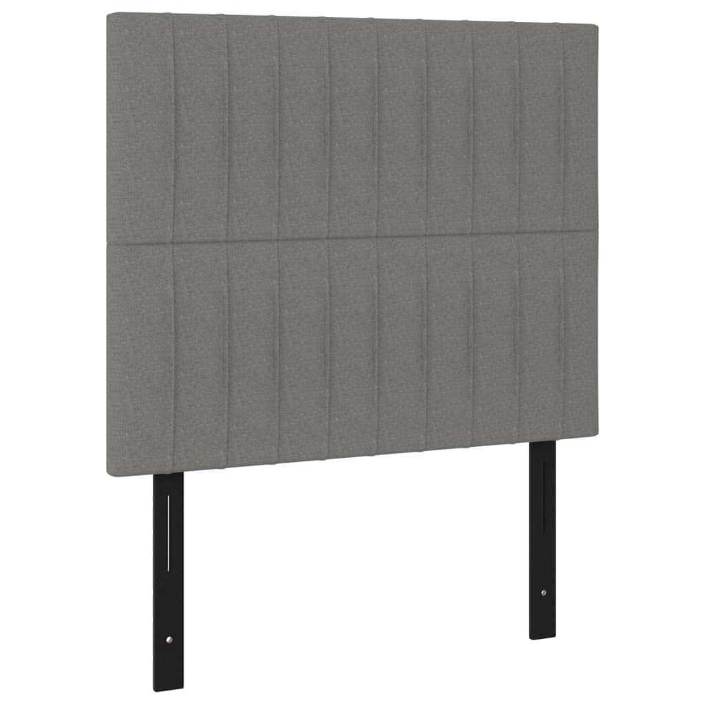 Vidaxl Classic Design Headboards, 2 Pcs Set In Dark Gray Color, Engineered Wood And Larch Wood Construction, Fabric Material, Foam Filling, Each Dimensions 39.4"X2"X30.7"/34.6"