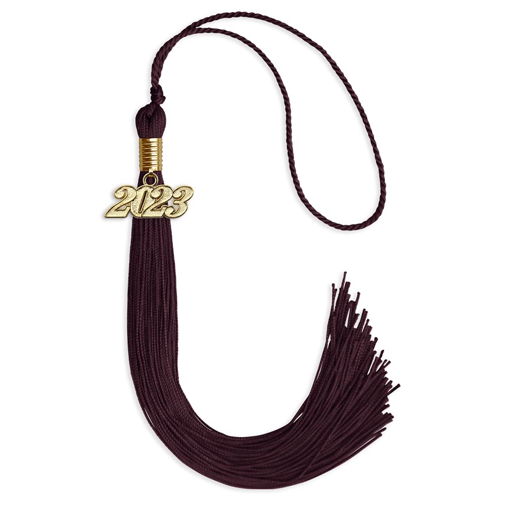Endea Graduation Single Color Tassel with Gold Date Drop (Maroon, 2023)