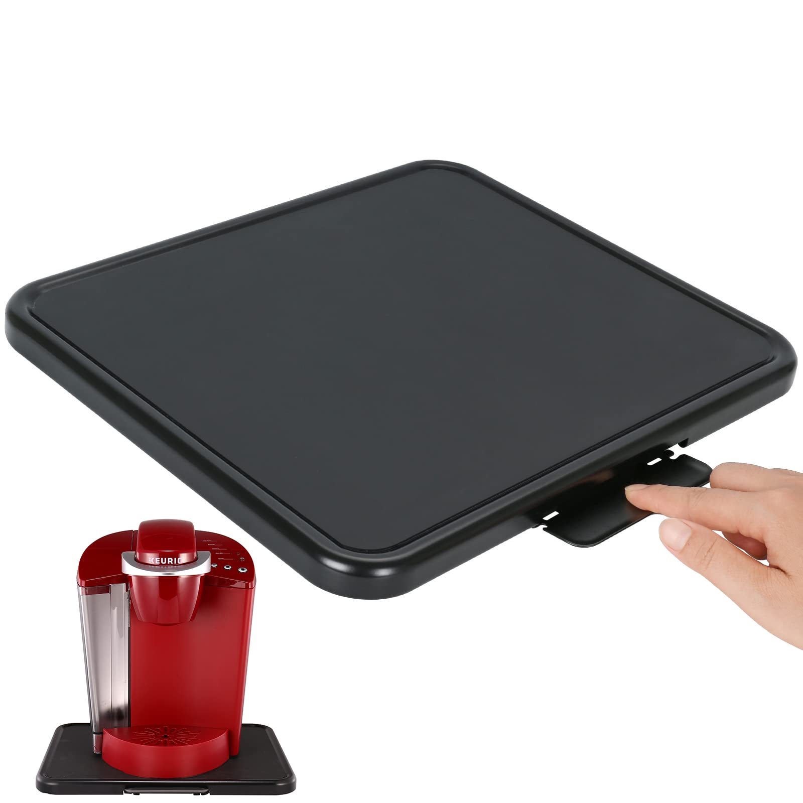 Kitchen Caddy Sliding Tray, Appliance Coffee Maker Slider Large Rolling Tray Under Cabinet Countertop Storage Moving Sliders For