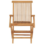 vidaXL 8 pcs Folding Patio Chairs - Durable and Weather Resistant Solid Teak Hardwood - No Assembly Required - Easy Storage