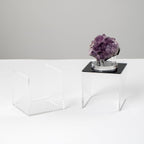 Kcgani Clear Acrylic Boxes For Collectibles Display, Removable Countertop Storage Box Cube Organizer Stand Riser, Dustproof Prot