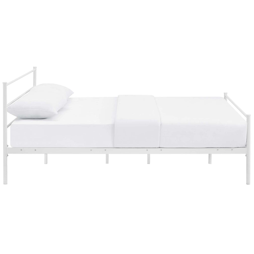 Modway Alina Queen Size Platform Bed Frame With Headboard In White