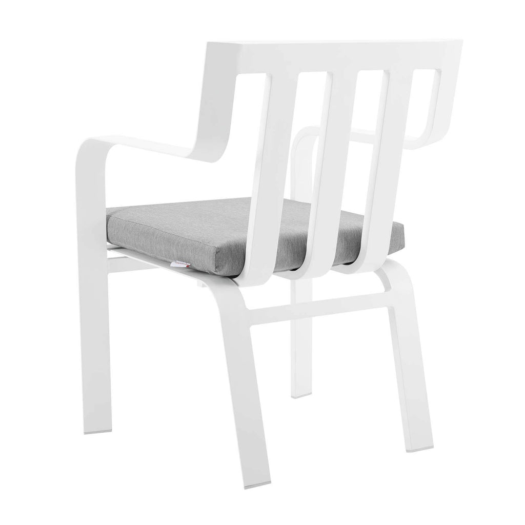 Modway Baxley Outdoor Patio Stackable Aluminum Dining Chair In White Gray
