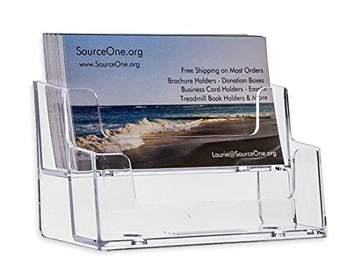 Sourceone.Org 2 Tier Premium Acrylic Clear Business Card Holder, Clear