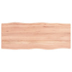 vidaXL Solid Oak Wood Table Top, Light Brown, Versatile for Home/Office Use, Live-Edge Design, Treated Surface, 39.4x15.7x0.8 Inches