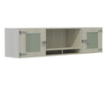 72" Mirella Glass Door Wall Mount Hutch