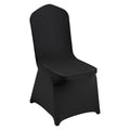 Vevor 50 Pcs Flat-Front Chair Covers Polyester Spandex Stretch Slipcovers For Wedding Party Dining Banquet, Black
