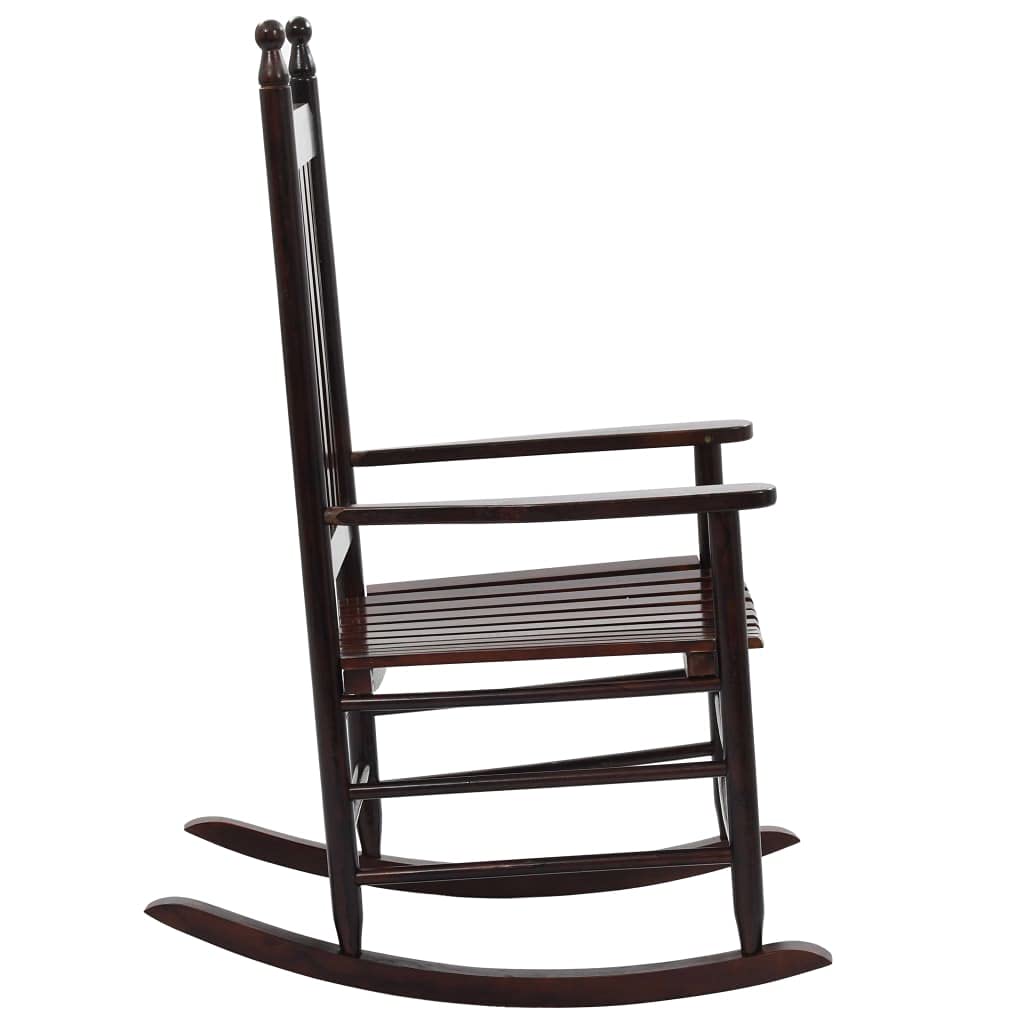 vidaXL Solid Hardwood Rocking Chair - Brown, Weather-Resistant, Comfort Design, Easy Assembly, Elegant Vintage Inspired Design for Indoor and Outdoor Use