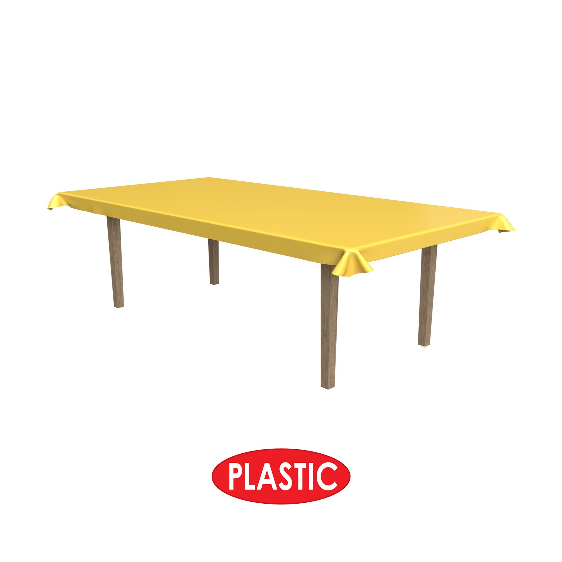 Masterpiece Plastic Table Roll (Golden-Yellow) Party Accessory  (1 Count) (1/Pkg)