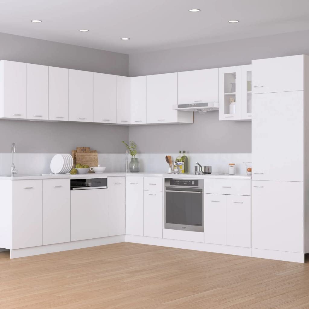 vidaXL White Stove Cabinet Kitchen Furniture, Composite Wood, 60 x 46 x 81.5 cm, Oven Storage Unit, Modern Design, Space-Saving Solution