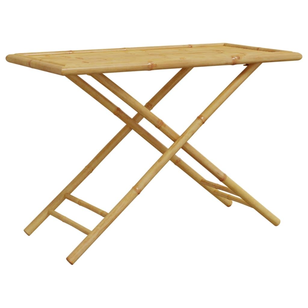 vidaXL Folding Patio Table - Bamboo, 43.3"x21.7"x29.5", Rectangular Folding Garden/Outdoor Table, Brown