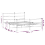 vidaXL Metal Double Bed Frame-Black with Headboard/Footboard, Sturdy Steel Construction, Ample Storage, for Bedroom