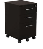 Mayline Mnbbfldc Medina 3-Drawer Lockable Mobile File Cabinet, 26.75"H, Mocha Laminate