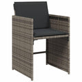 vidaXL Garden Chairs with Cushions 4 Pieces Grey Polyrattan