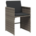 vidaXL Garden Chairs with Cushions 4 Pieces Grey Polyrattan