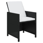 vidaXL Patio Dining Set 15 Piece with Cushions Garden Outdoor Terrace Balcony Table and Chair Seat Seating Furniture Poly Rattan Black