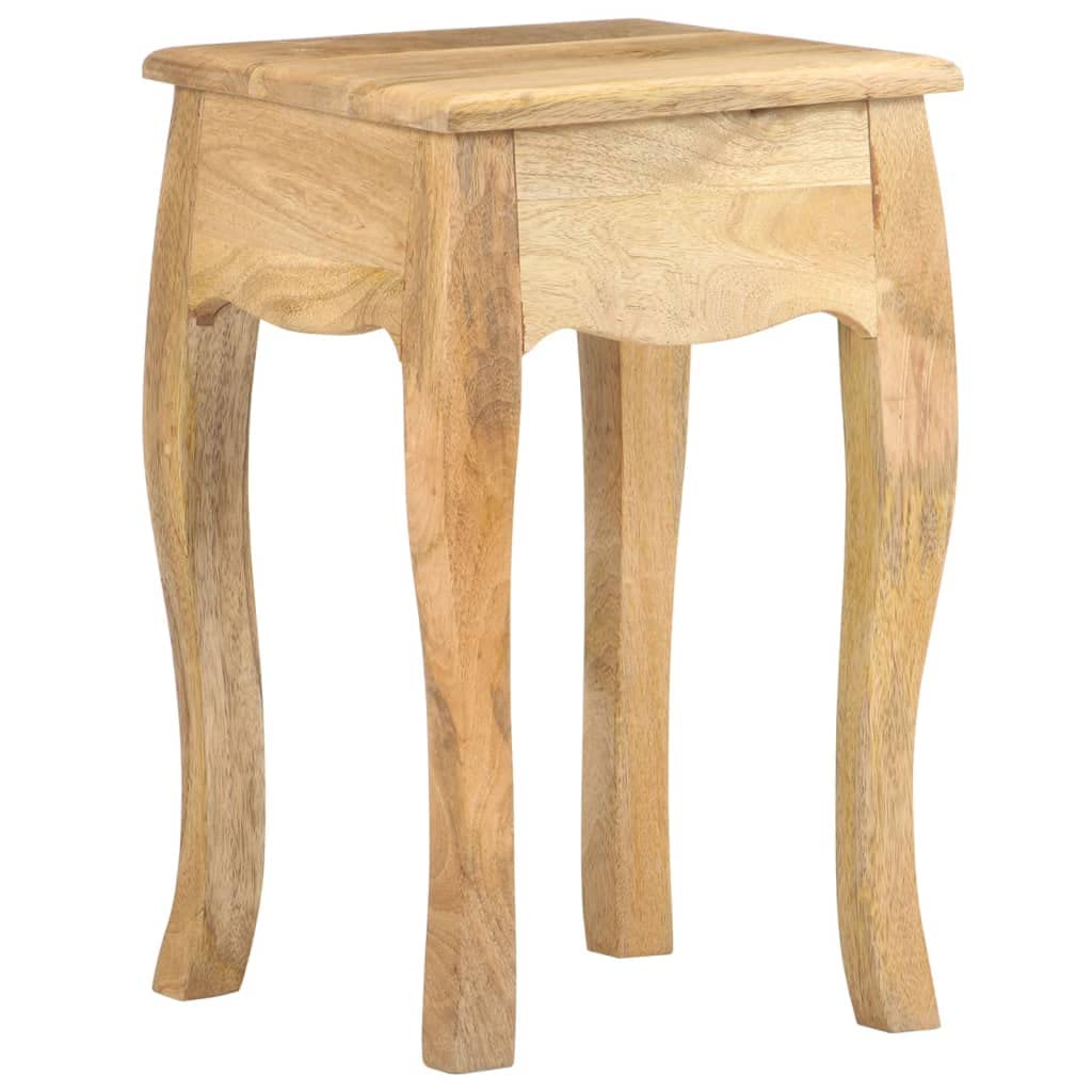 vidaXL Solid Mango Wood Bed Cabinet - Rustic Style No-Assembly Side Table with One Drawer
