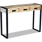 vidaXL Console Table with 3 Drawers Solid Mango Wood 43.3"x13.8"x30.7"