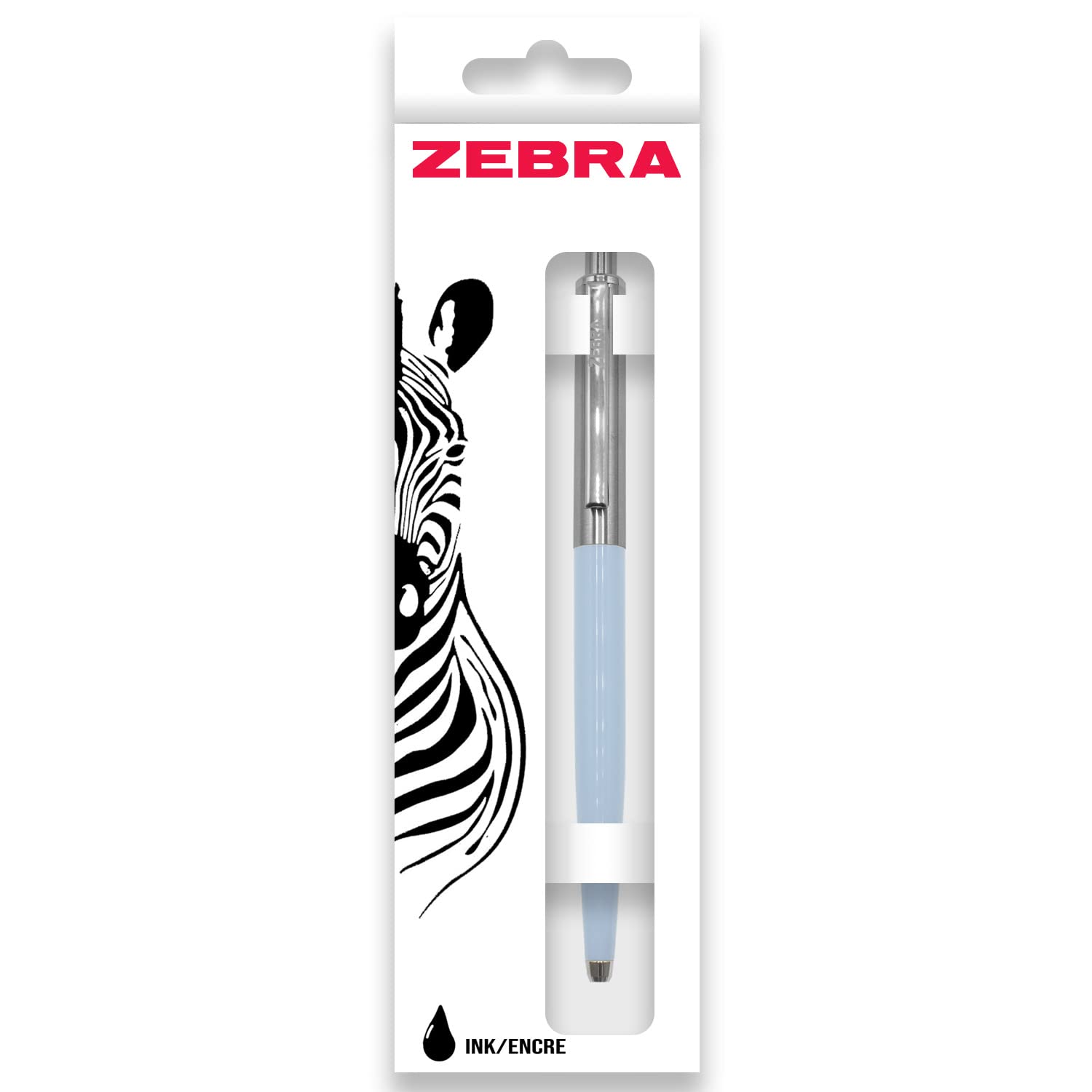 Zebra Pen 901 Retractable Ballpoint Pen - Medium Point 1.0Mm Nib - Black Ink - Pastel Light Blue Barrel