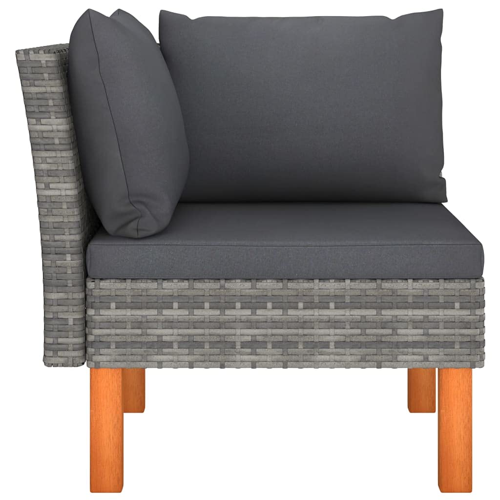 vidaXL Corner Sofas 2 pcs - Modular Outdoor Seating Solution with Removable and Washable Cushion Covers, Solid Eucalyptus Wood Legs - Contemporary Designed Sofas
