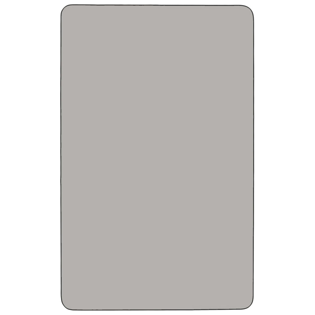 Flash Furniture Wren 36''W X 72''L Rectangular Grey Hp Laminate Activity Table - Height Adjustable Short Legs