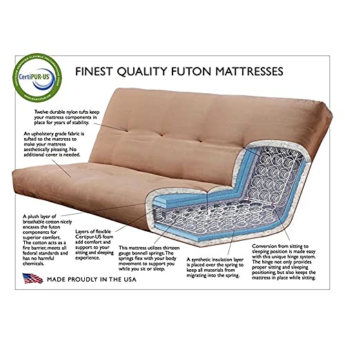 Kodiak Furniture Phoenix Frame with Linen Fabric Mattress in Aqua Blue/Butternut