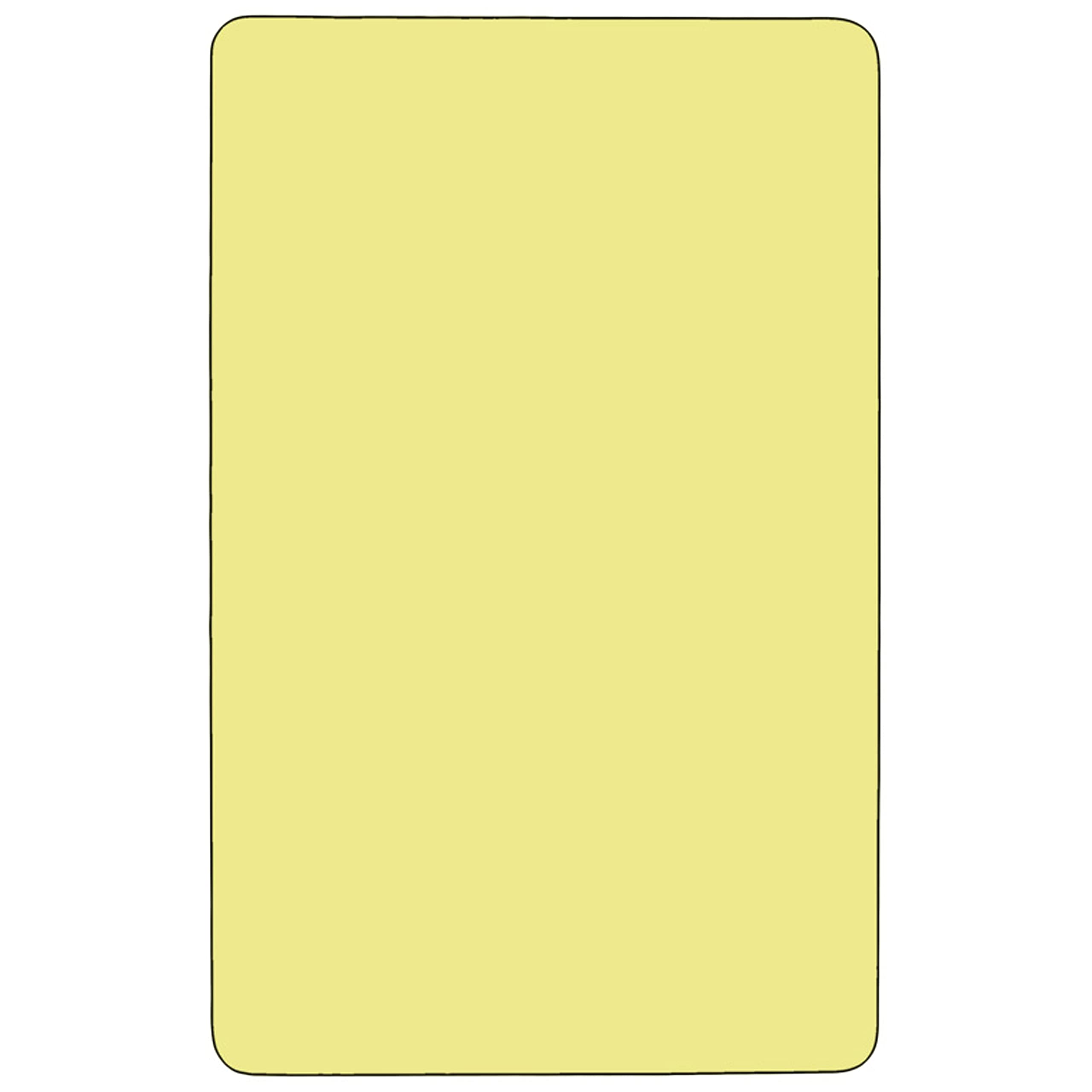 Flash Furniture Wren 24''W x 48''L Rectangular Yellow Thermal Laminate Activity Table - Height Adjustable Short Legs