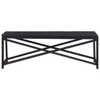 Patio Bench 47.2" Poly Rattan Black