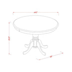 East West Furniture HLNI5-BMK-W 5 Piece Dining Room Furniture Set Includes a Round Dining Table with Pedestal and 4 Wood Seat Chairs, 42x42 Inch, Buttermilk & Cherry