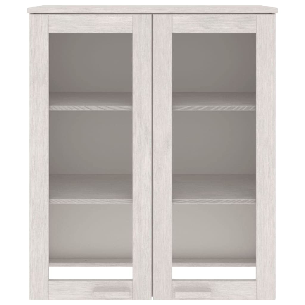 vidaXL Top for Highboard HAMAR - Solid Pinewood Construction with Glass Doors, White - 33.5"x13.8"x39.4" - Weighs 49.6 Pounds
