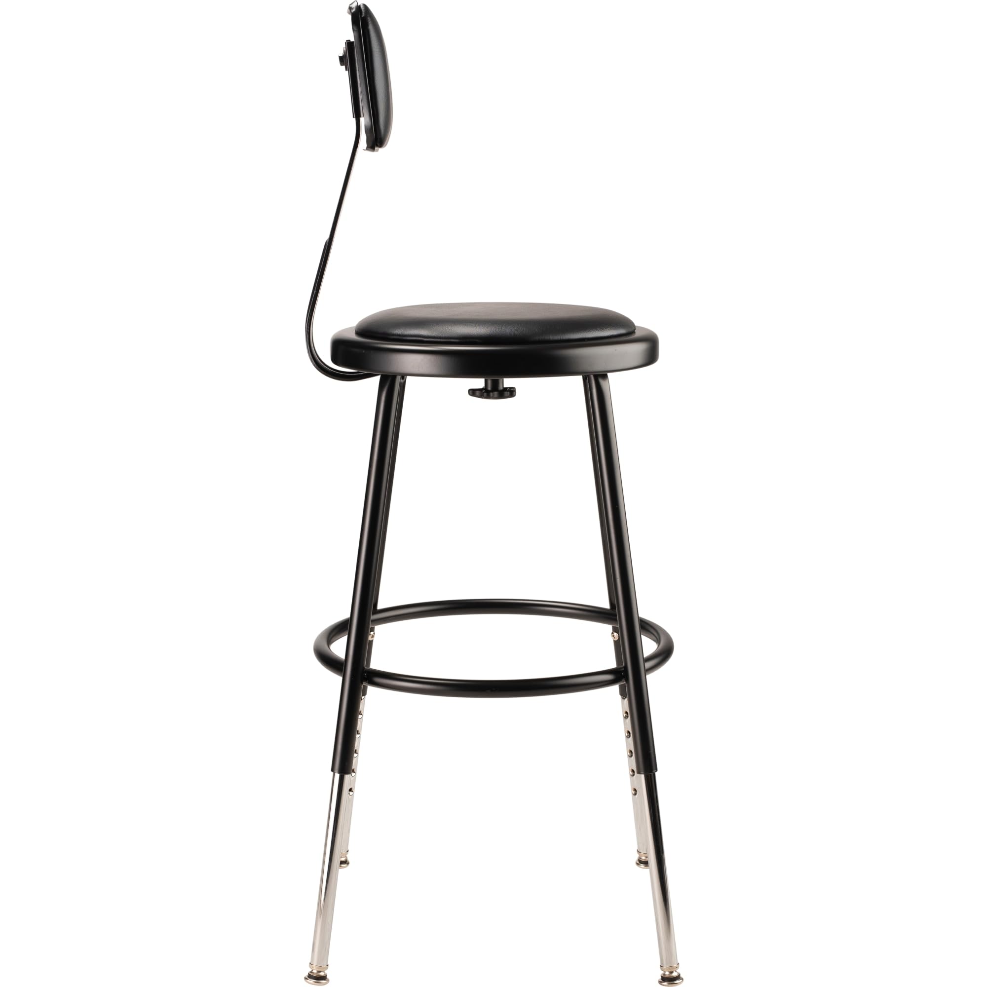 NPS 19"-27" Height Adjustable Heavy Duty Vinyl Padded Steel Stool with Backrest