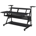 Acme Furniture Metal and Wooden Music Desk with Wheels, Black