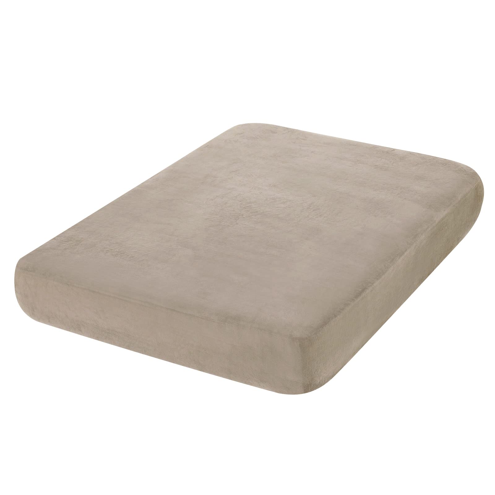 Hyha Sofa Cushion Cover, Velvet Protector Slipcover For 50X27.5X9In Couch, Taupe, Super Soft, Anti-Slip, Stretch Fit, Machine Wa