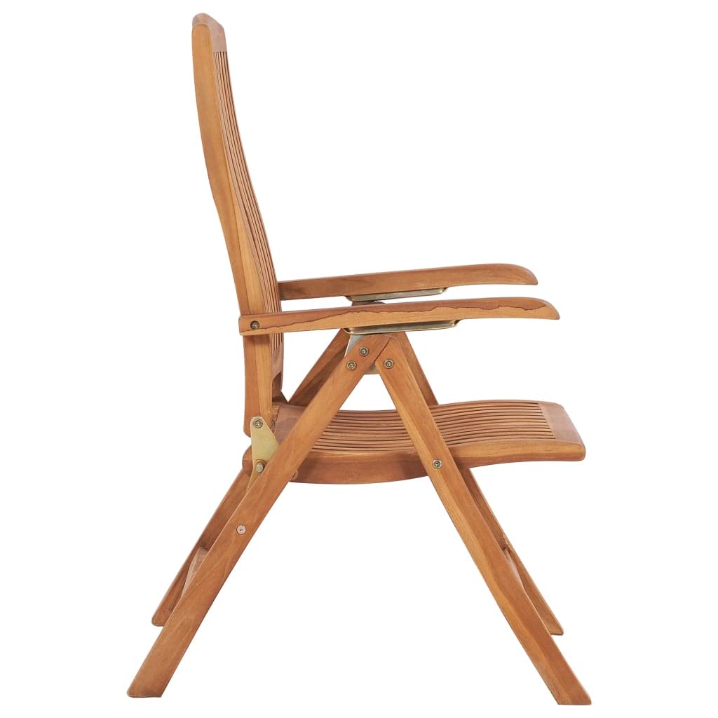 vidaXL 6X Solid Teak Wood Reclining Patio Chairs Garden Outdoor Balcony Backyard Terrace Lounge Dinner Dining Seating Home Furniture