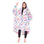 The Comfy Dream | Oversized Light Microfiber Wearable Blanket, One Size Fits All, Seen On Shark Tank, (Confetti)