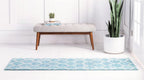 Unique Loom Trellis Frieze Collection Area Rug - Rounded (2' X 6' 1'' Runner, Light Blue/ Ivory)