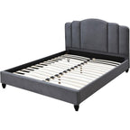 Acme Giada Channel-Tufted Fabric Eastern King Platform Bed in Charcoal