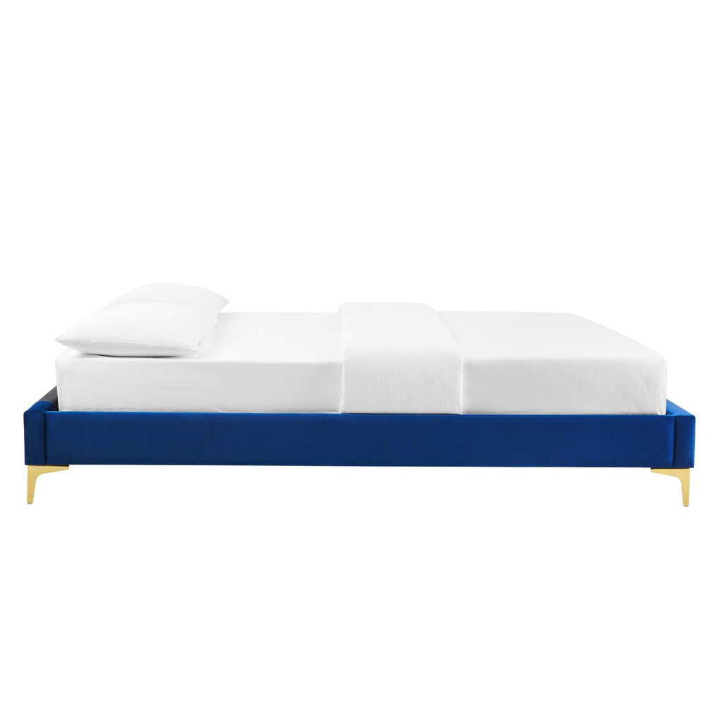 Modway Mod-6305-Nav Sutton Twin Performance Velvet Bed Frame, Navy