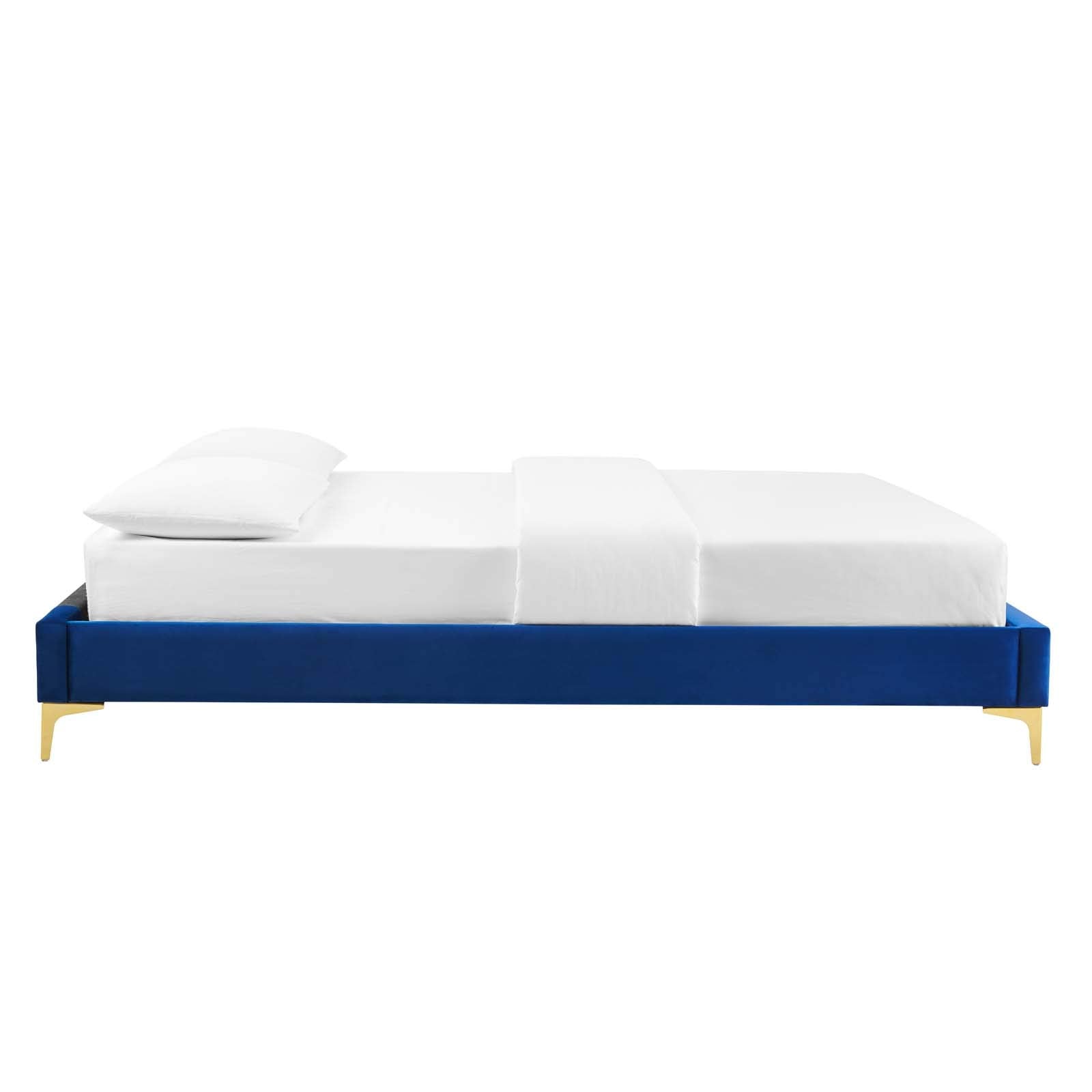 Modway Mod-6305-Nav Sutton Twin Performance Velvet Bed Frame, Navy