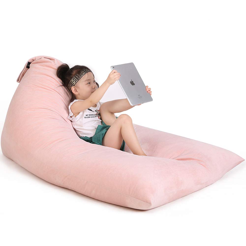 Jorbest Stuffed Animal Storage Bean Bag Chair for Kids and Adults, Luxury Velvet Stuffed Animal Bean Bag Storage, Cover Only(Swe