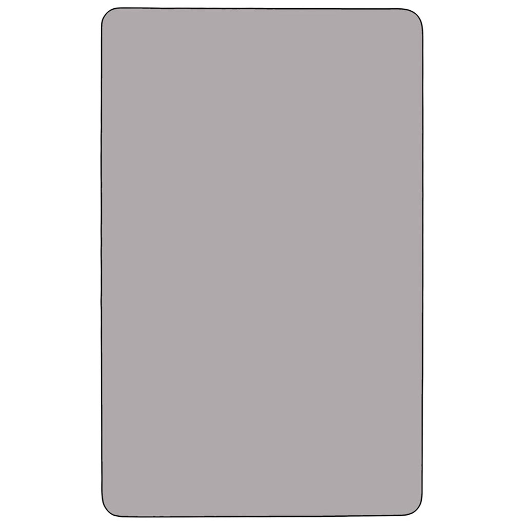Flash Furniture Wren 24''W x 48''L Rectangular Grey Thermal Laminate Activity Table - Height Adjustable Short Legs